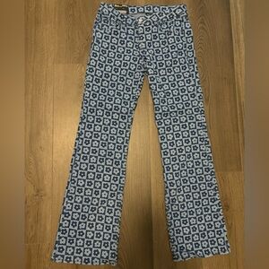 H&M Flower Block 70s Flare Jeans